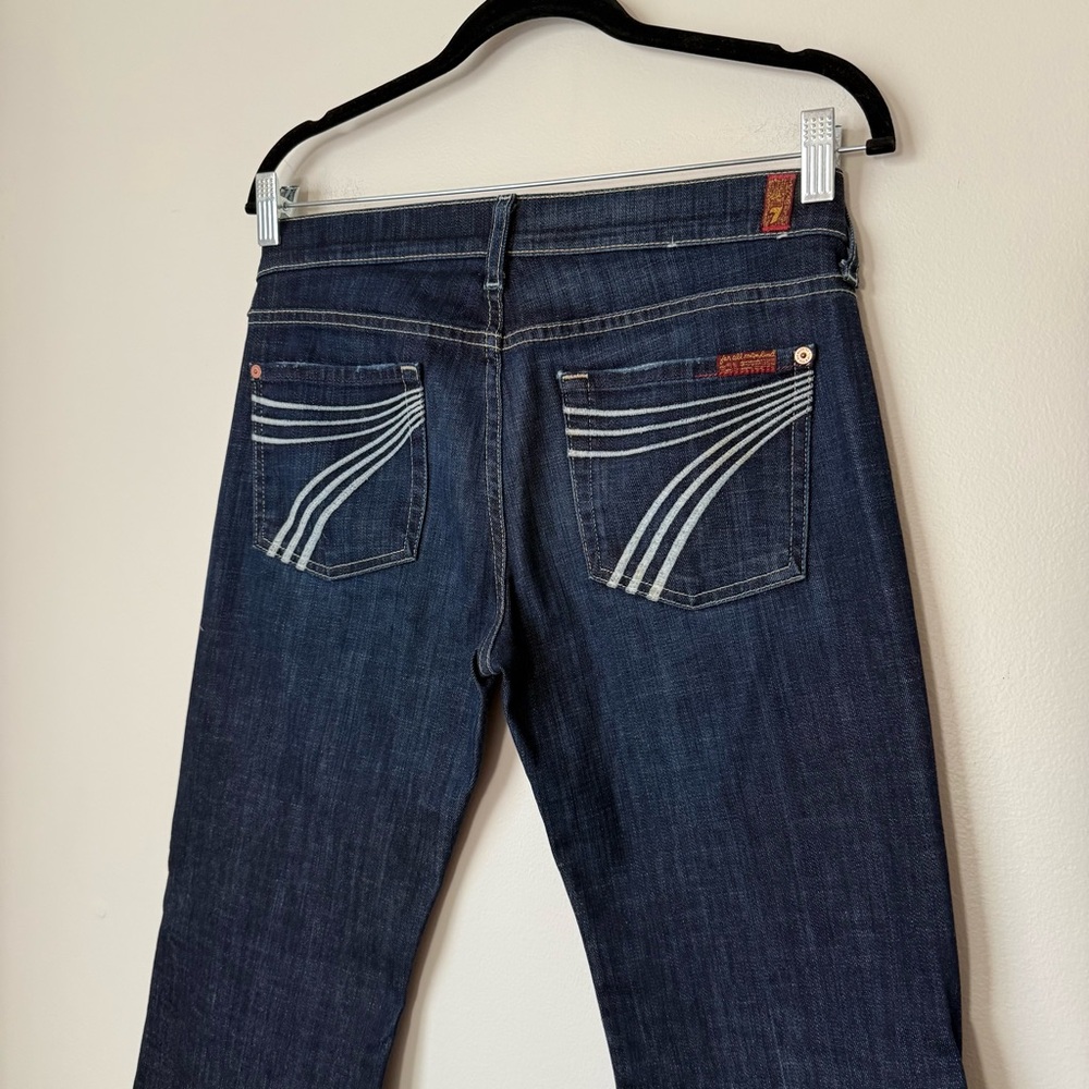 7 For All Mankind Women's Two-Tone Blue Wide Leg Jeans